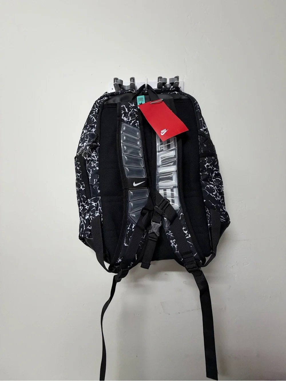 Marble-Pattern Black Men's Backpack